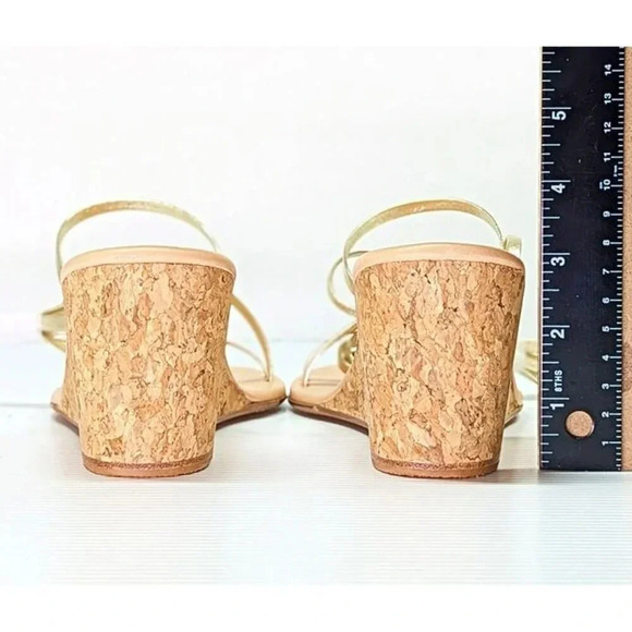 Ancient Greek Sandals Lithi Metallic Leather Wedge Sandals Size 39 (MSRP $370) - Picture 9 of 11